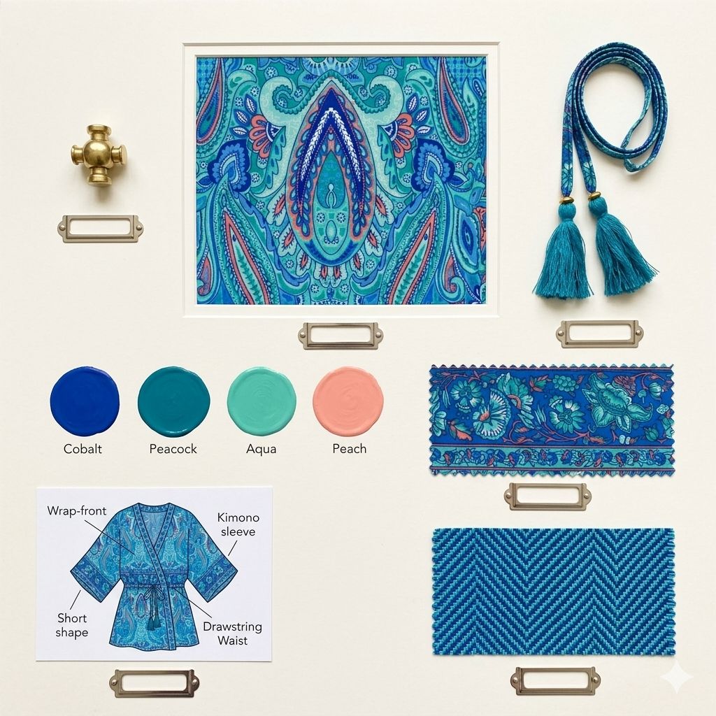 SkyBlue Tie Bell Sleeve Co-ord Set