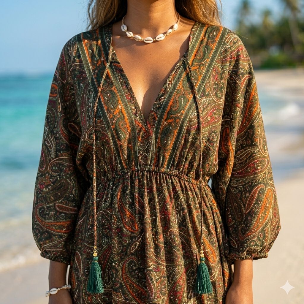 Lunara – Mandala Sleeves Dress (Kaftan Style Maxi Dress)
