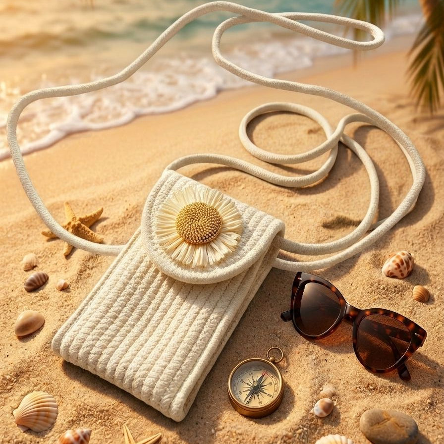 Ivory Daisy Mobile Sling Bag