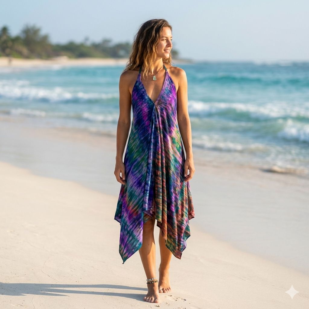 Multicolor Beach Cover Up Dress