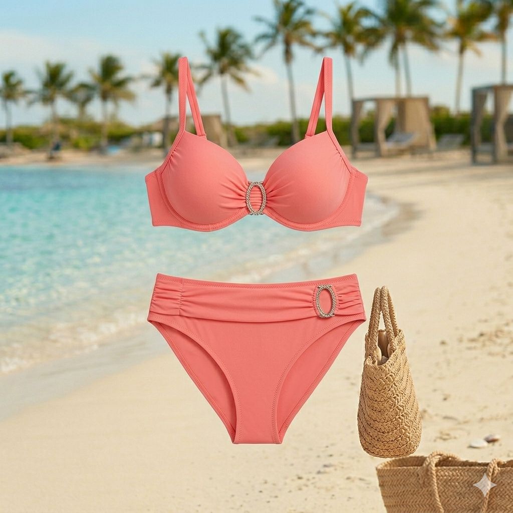 Peach Velvet Bikni