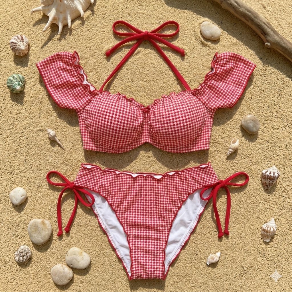 Red Checks Bikni