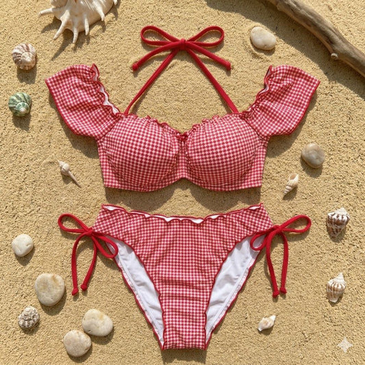 Red Checks Bikni