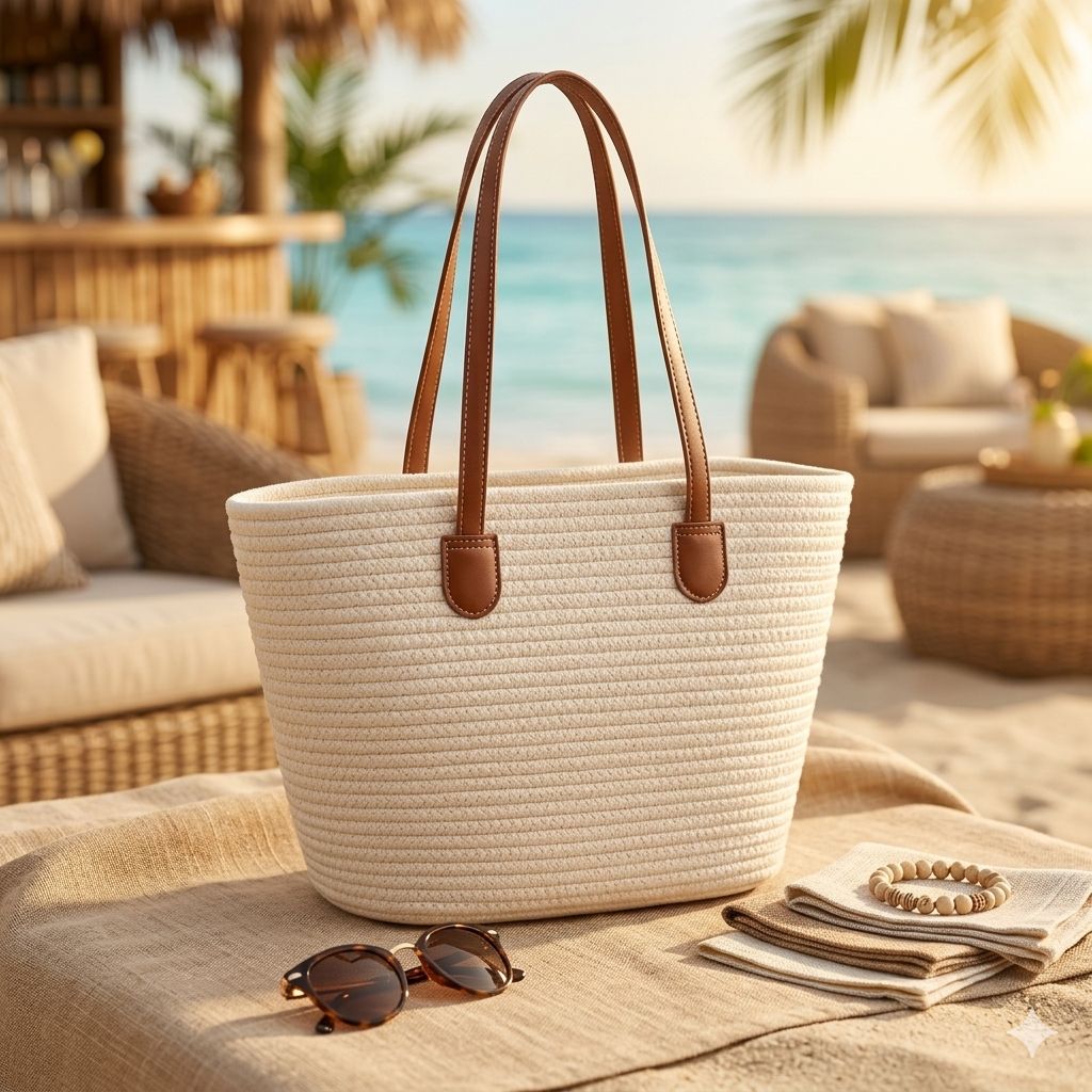 Sandy Jute Tote Bag