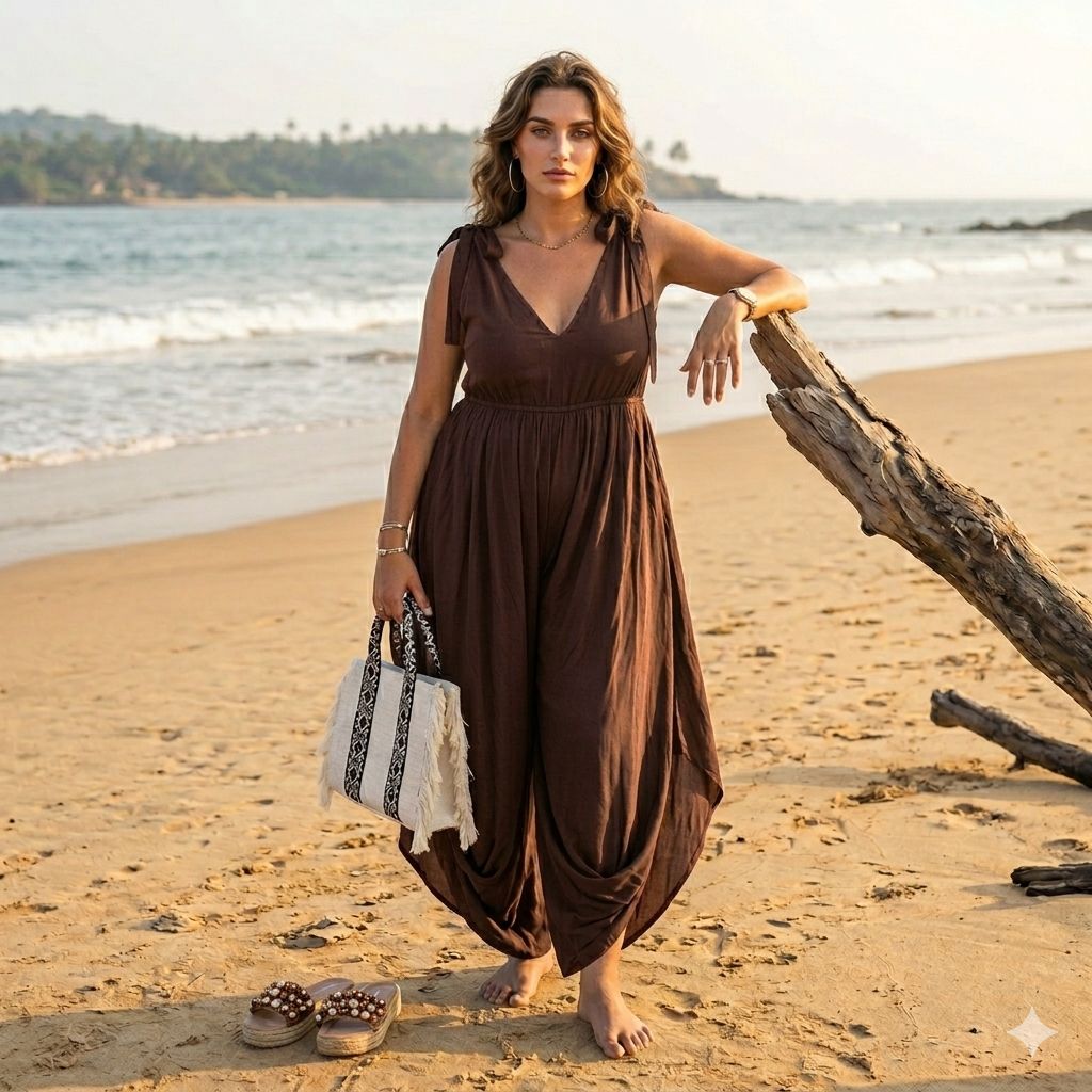 Boho Cowl Neck Belted Jumpsuit
