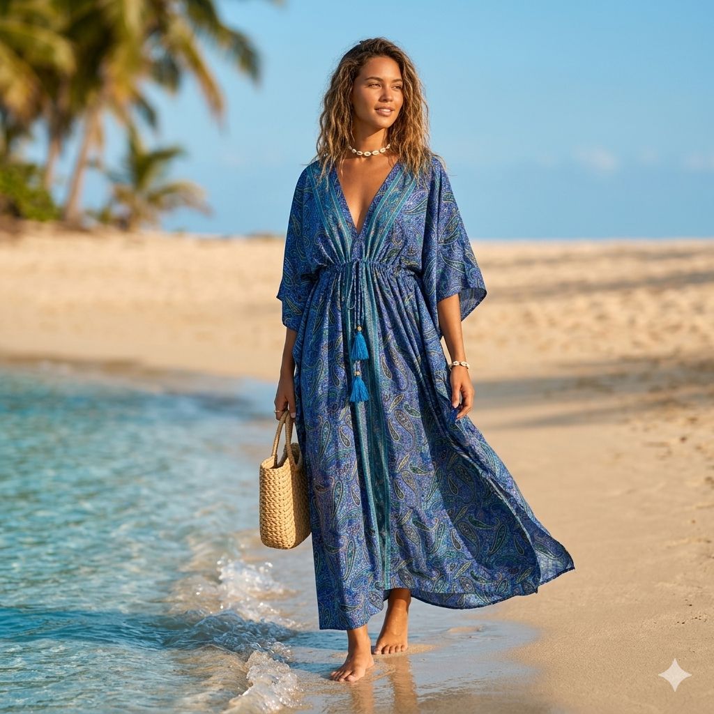 Zivara – Mandala Sleeves Dress (Kaftan Style Maxi Dress)