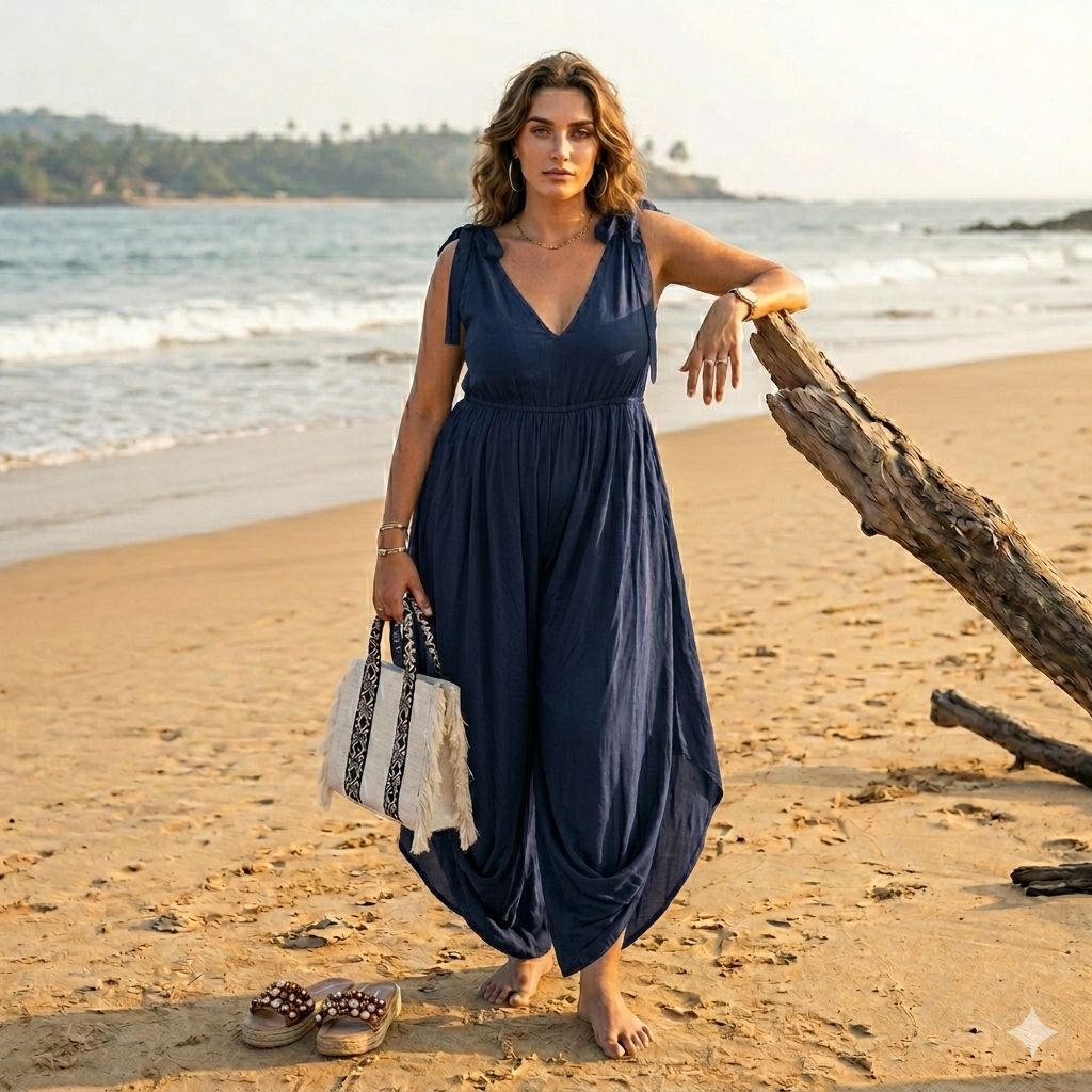Waist Belt Cowl Jumpsuit