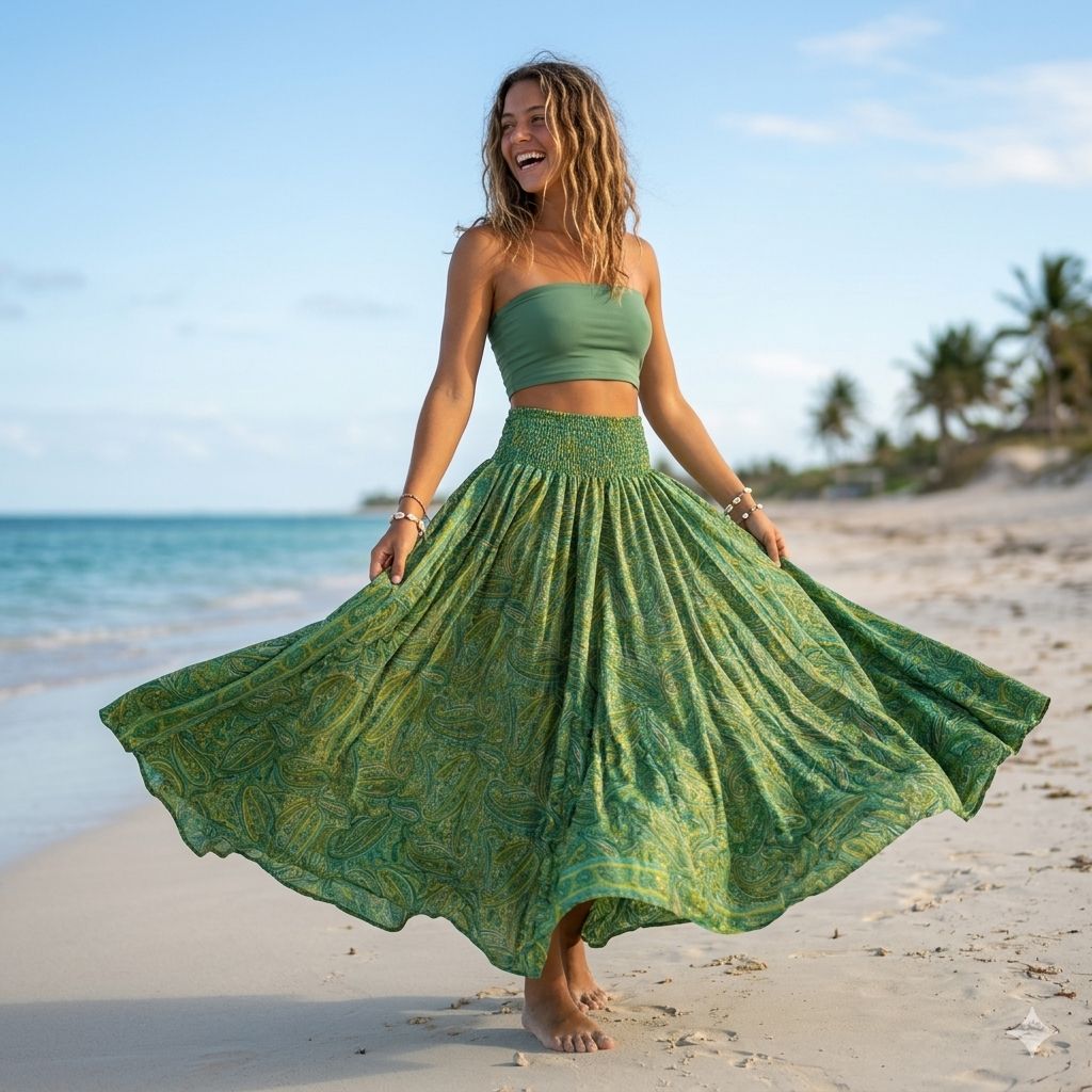 Mandala Breeze Flared Maxi Skirt (ONLY SKIRT)